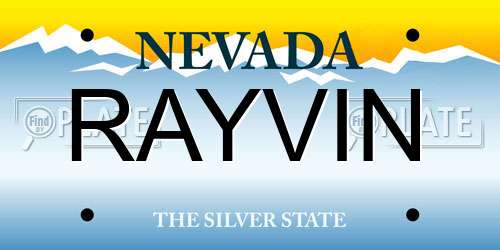 RAYVIN Nevada License Plate