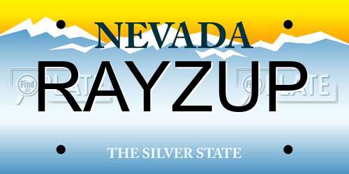 RAYZUP Nevada License Plate
