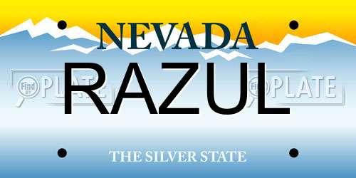 RAZUL Nevada License Plate