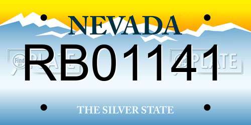 RB01141 Nevada License Plate