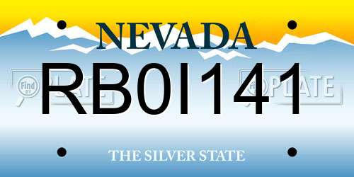 RB0I141 Nevada License Plate