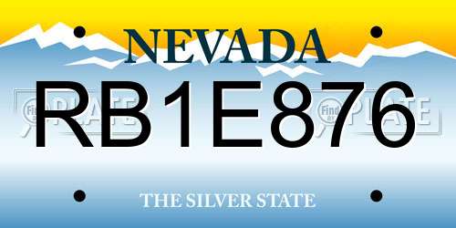 RB1E876 Nevada License Plate