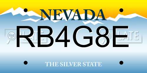 RB4G8E Nevada License Plate