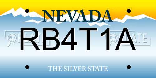 RB4T1A Nevada License Plate