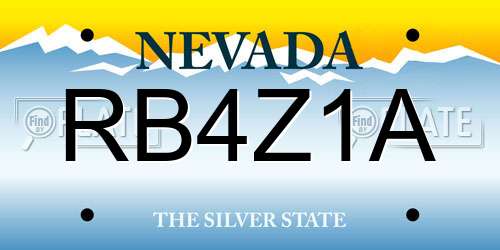 RB4Z1A Nevada License Plate