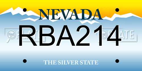 RBA214 Nevada License Plate