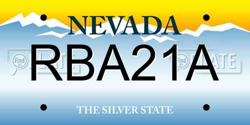 RBA21A Nevada License Plate