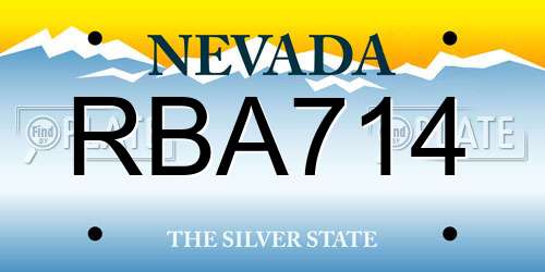 RBA714 Nevada License Plate