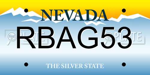 RBAG53 Nevada License Plate