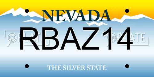 RBAZ14 Nevada License Plate