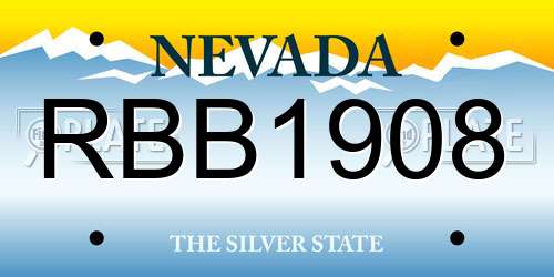 RBB1908 Nevada License Plate
