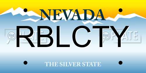 RBLCTY Nevada License Plate