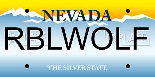 RBLWOLF Nevada License Plate
