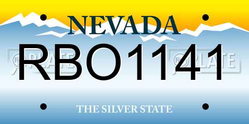 RBO1141 Nevada License Plate