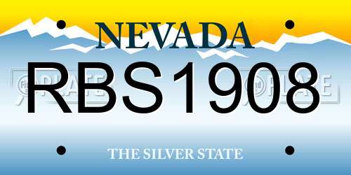 RBS1908 Nevada License Plate