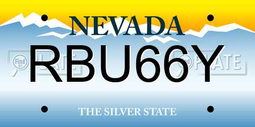 RBU66Y Nevada License Plate