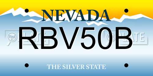 RBV50B Nevada License Plate
