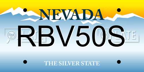 RBV50S Nevada License Plate
