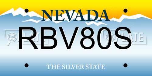 RBV80S Nevada License Plate