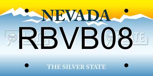 RBVB08 Nevada License Plate