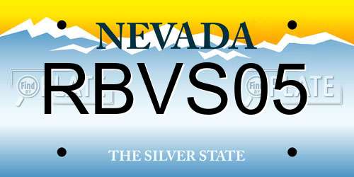 RBVS05 Nevada License Plate