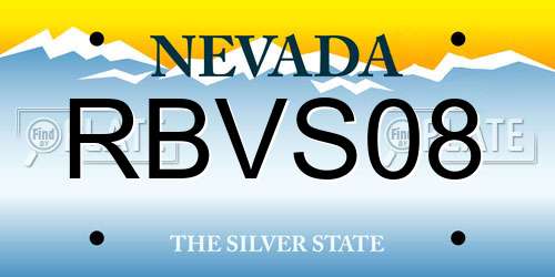 RBVS08 Nevada License Plate