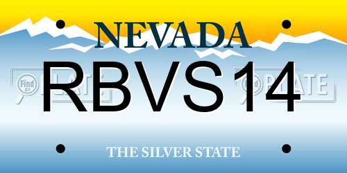 RBVS14 Nevada License Plate