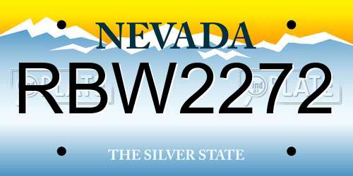 RBW2272 Nevada License Plate