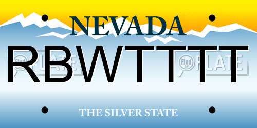 RBWTTTT Nevada License Plate