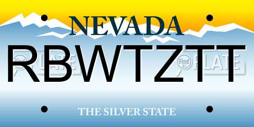 RBWTZTT Nevada License Plate