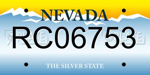 RC06753 Nevada License Plate
