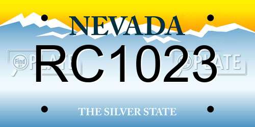 RC1023 Nevada License Plate