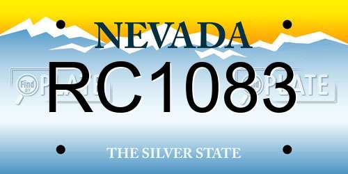 RC1083 Nevada License Plate