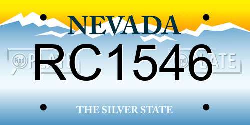 RC1546 Nevada License Plate