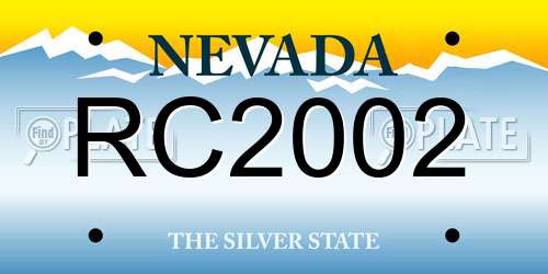RC2002 Nevada License Plate