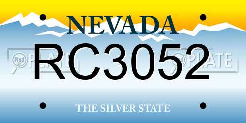RC3052 Nevada License Plate