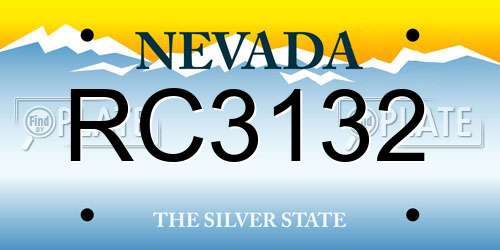 RC3132 Nevada License Plate