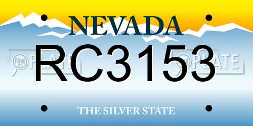 RC3153 Nevada License Plate