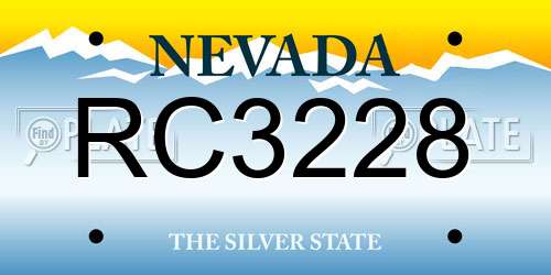 RC3228 Nevada License Plate