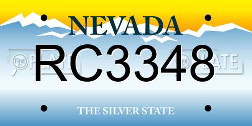 RC3348 Nevada License Plate