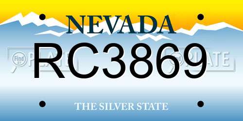 RC3869 Nevada License Plate