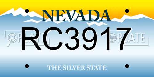RC3917 Nevada License Plate