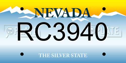 RC3940 Nevada License Plate