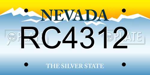 RC4312 Nevada License Plate