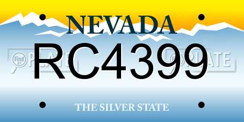 RC4399 Nevada License Plate