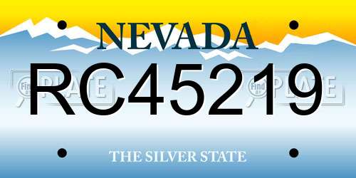 RC45219 Nevada License Plate