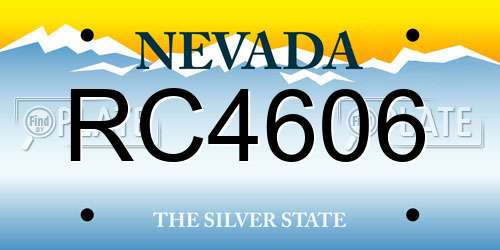RC4606 Nevada License Plate