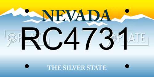 RC4731 Nevada License Plate