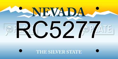 RC5277 Nevada License Plate