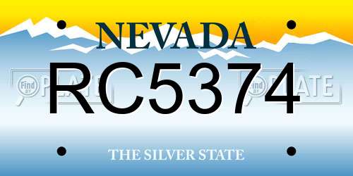 RC5374 Nevada License Plate